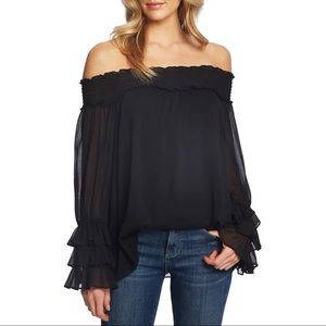 Cece Off the Shoulder Ruffle Cuff Blouse